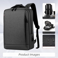 Mochila para Portátil de Viaje con USB, Logotipo Personalizado Simple, Mochila para Portátil de Negocios, Impermeable, para la Universidad, Escuela, Bolsa para Computadora