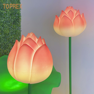 Nuevo proyecto de iluminación de <span class=keywords><strong>piscina</strong></span> Artificial de simulación decorativa para exteriores, hoja de loto verde, río, jardín, flor flotante, luz Led de loto - Product Image 2