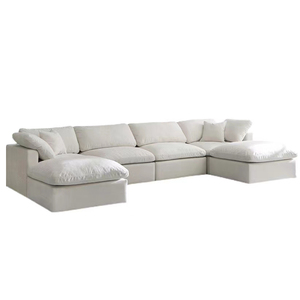 <span class=keywords><strong>Canapé</strong></span> modulaire en forme de L en lin moderne <span class=keywords><strong>pour</strong></span> salon, style nuage, vente en gros - Product Image 1