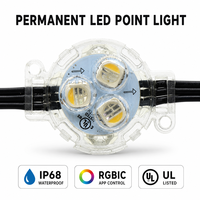 Lumières de Noël extérieures permanentes Ismart pour les avant-toits de la maison, certifiées UL, RGBW programmables, LED point lumineux, étanches IP68, DC12V
