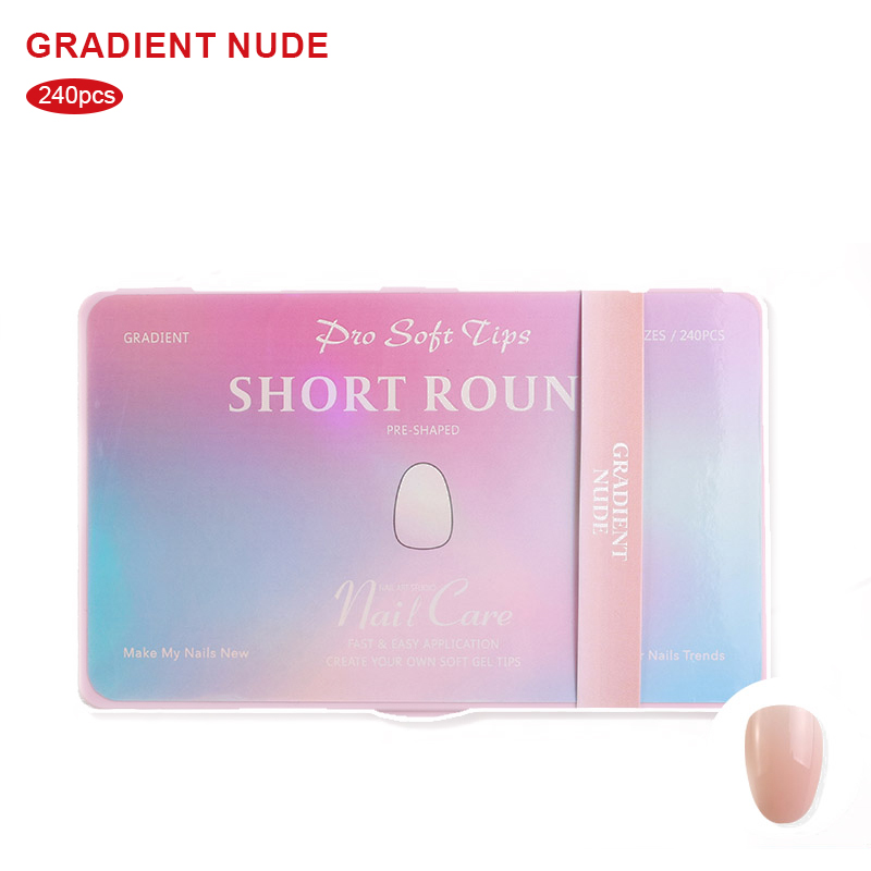 Nude degradado redondo corto