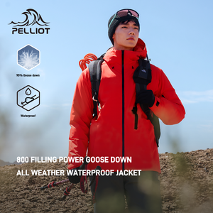Men's 24 New Outdoor Down Jacket With Filling Goose Down Pelliot Ski Mountaineering <strong>Suit</strong> Winter Bomber With Hooded Collar - Product Image 1