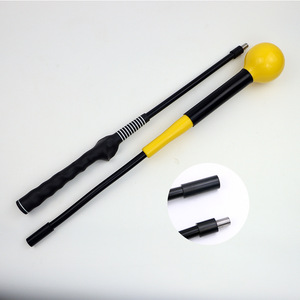 Bastón de práctica para entrenamiento de swing de golf con cabezal de plástico y agarre de goma, hasta 44 pulgadas de longitud, diseño ambidiestro para entrenamiento - Product Image 1