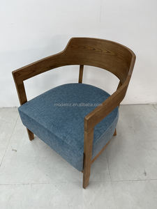 मध्य शताब्दी डिजाइनर आर्मचेयर लकड़ी के फ्रेम आर्म कुर्सी नीले अवकाश लाउंज उच्चारण कुर्सियां लिविंग रूम के लिए - Product Image 6