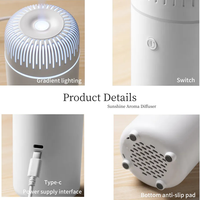 Diffuseur d'huiles essentielles portable pour voiture, OEM ODM, aromathérapie, humidificateur, lampe LED moderne et colorée, mini USB, 100 ml, ultrasonique