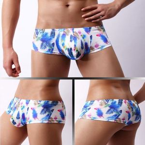 Caleçons boxeurs pour hommes à taille basse, imprimés numériquement, tricotés, U-convexes, respirants, anti-humidité, en Spandex/Polyester, lavage à la main - Product Image 2