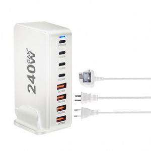 GAN 240W Desktop Multi-Port PD Charger Multifunctional Fast Charging Dock Charger 4USB+4TYPE C Socket Charging Station - Product Image 5