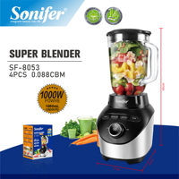 Blender électrique haute vitesse Sonifer SF-8053, qualité domestique, 1000 watts, thermostat réglable, 6 lames