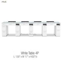 Longue table de manucure taylor 4 personnes fabriquée sur mesure en Chine station de bar de bureau pour les ongles avec tuyau d'aération