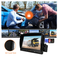 Moniteur de voiture DC12-35V 1024*600 7 pouces avec entrées 4CH AHD/CVBS, écran LCD de voiture, affichage vidéo CVBS pour bus, camion, tracteur