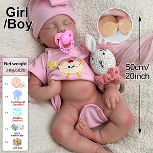 ตุ๊กตาซิลิโคนแบบเต็มตัว OEM แบบนิ่ม ตุ๊กตาซิลิโคนทำมือเพ้นท์ลาย สำหรับเด็กผู้หญิง/เด็กผู้ชาย ขนาด 20 นิ้ว รุ่น LouLou ของสะสมศิลปิน ของขวัญคริสต์มาส - Product Image 2