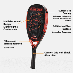 Raquette de beach tennis en fibre de carbone, puissance et attaque, haute stabilité, OEM personnalisé, revêtement UD Grit, surface 3K 12K 18K, professionnelle - Product Image 5