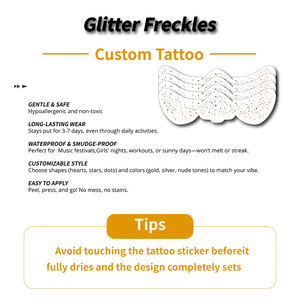 Su geçirmez ter dayanıklı geçici dövme etiket tatil parti yüz yama kadın seksi altın çiller geçici dövme yama - Product Image 4