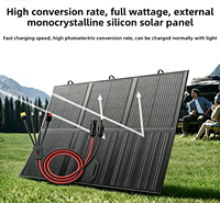 Chargeur solaire pliable 200W avec câbles multifonctions, système d'alimentation solaire portable pour le camping, les camping-cars et les voyages