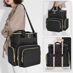 Free Sample Portable Double Layer Fabric Cosmetic Organizer Bag <b>Set</b> Nail Polish & <b>Essential</b> <b>Oil</b> Storage with 30 Bottles - Product Image 1