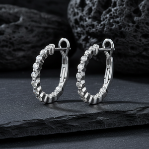 ต่างหูแฟชั่นหรูหราเพชรเลี้ยงในห้องปฏิบัติการ 1 กะรัต VVS-VS เงินแท้ S925 ชุบทอง 10 14 14k ทองคำแท้ สำหรับงานแต่งงานและงานปาร์ตี้  แบบ unisex - Product Image 2