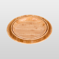 Assiettes empilables légères au design personnalisé, imitation grain de bambou, assiettes rondes en mélamine empilables multi-tailles