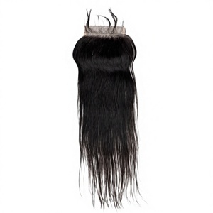 Vente chaude usine : Closure frontale en dentelle HD 100% <span class=keywords><strong>cheveux</strong></span> humains vierges Remy, couleur naturelle, lisses et soyeux, pour une perruque - Product Image 6