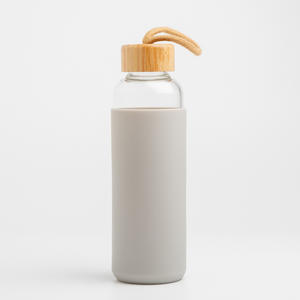Venda quente <span class=keywords><strong>350ml</strong></span>/500ml/600ml Garrafa De Água De Vidro com Manga De Silicone e Tampa De Bambu Garrafa Beber De Vidro para Chá Café - Product Image 4