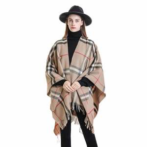 Wholesale Winter 130*150cm Oversized Blanket Poncho Scarf with Tassel <b>Wool</b> <b>Cape</b> Style Cloak Shawl Beach Poncho Womens - Product Image 1