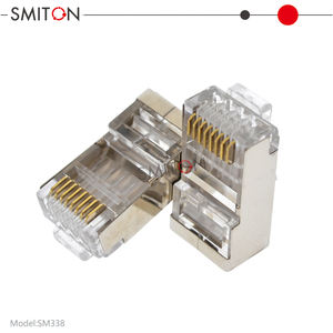 ขั้วต่อแบบมีสายป้องกัน<span class=keywords><strong>หัว</strong></span>8P8C คริสตัลขนาดรู <span class=keywords><strong>Cat6a</strong></span> FTP ขนาด1.2มม. ผ่านรู RJ45แบบป้องกัน - Product Image 2