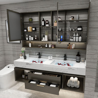 Haut de bain flottant avec évier, style européen, disponible en 2 pièces, style moderne