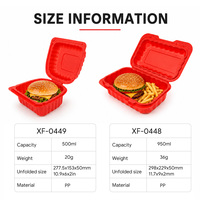 Boîte à hot-dogs en plastique PP de 9x6 pouces, emballage pour hamburger, conteneur personnalisé avec logo, vente en gros pour la restauration rapide à emporter