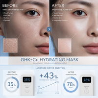 Masque facial en feuille de collagène anti-âge au peptide de cuivre bleu GHK-Cu, hydratant, raffermissant et réparateur de la peau, marque privée d'usine OEM