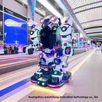 Manèges pour enfants d'occasion à vendre : Robot de parc d'attractions avec musique et lumière nocturne, en fibre de verre et métal, pour centre commercial