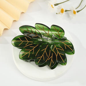 DOWELL European American Turtle Leaf acetato Claw <span class=keywords><strong>Clip</strong></span> per le donne-grande squalo artiglio decorazione dei capelli festa uso quotidiano Back School - Product Image 4