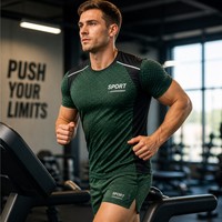 Conjunto de Camiseta Deportiva con Estampado de Lunares OEM, Sublimación, Corte Holgado, Camiseta para Entrenamiento, Ropa Deportiva, Logotipo Personalizado