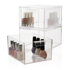 Acrylic Cosmetic Organizer Storage Clear Stackable Plastic Makeup Drawers Acrylic Organizer Drawer