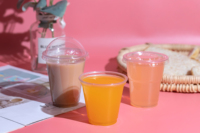 Gobelet jetable en plastique PET de 7 oz/200 ml pour boissons froides à emporter, jus d'orange et de pomme pour restaurants et hôtels