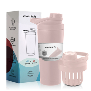 Bouteille shaker en acier inoxydable de 24 oz, parfaite pour les shakes protéinés et les boissons pré-entraînement, bouteille shaker de sport - Product Image 2