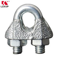 LEKUP LLN-301 Serre-câble en fil d'acier galvanisé argenté 1/4" M6, clips de câble zingués, robustes