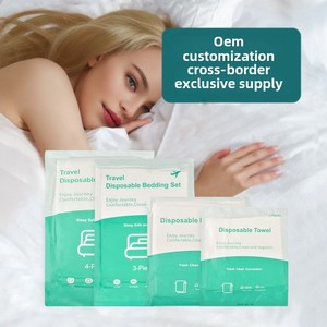 तकिए स्नान तौलिया के साथ डिस्पोजेबल बिस्तर सेट, वैक्यूम-पैक चार-टुकड़ा सेट कोई बुना हुआ डिस्पोजेबल चिकित्सा अस्पताल बिस्तर शीट - Product Image 3