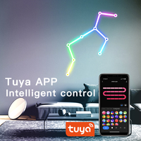 Iluminación de Pared RGB Modular Inteligente DIY con Sincronización Musical, Barra LED Moderna para Decoración del Hogar, Luz de 9 Segmentos para Gaming, Streaming y App de Casa Inteligente