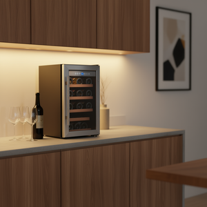 Enfriador de Vino Mini Vevor para 28 Botellas, Control Digital de Temperatura, Acero Inoxidable, Empotrable, para Hogar u Oficina - Product Image 2