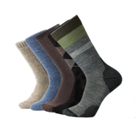 Couleurs personnalisées en gros Chaussettes décontractées en laine pour l'extérieur Chaussettes de randonnée hivernale à coussin épais avec logo sur le corps