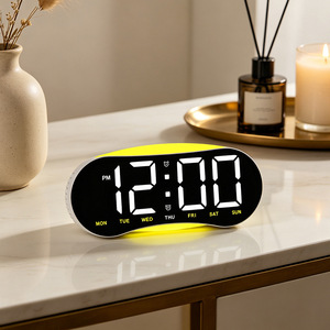 Reloj de Pared <span class=keywords><strong>Digital</strong></span> LED de 10 Pulgadas con Pantalla Grande y Luz Ambiental, Reloj de Escritorio Inteligente para Dormitorio, Hogar y Oficina - Product Image 4