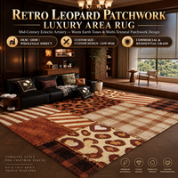 Tapis bouclé vintage de luxe léger à poils ras, résistant à l'usure et aux taches, séchage rapide, sur mesure, pour décoration