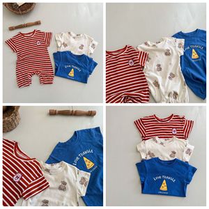 Novedad de verano, ropa para recién nacidos, Pelele de algodón de manga corta para bebés y niños, peleles de algodón con cuello redondo con estampado personalizado - Product Image 2
