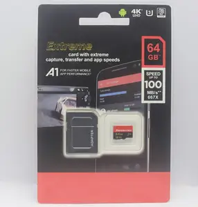 Cartão de memória SD U3 Speed de alta qualidade compatível com MP3 e DVR Tipo A1 e V10 Speed de 8 GB a 1 TB de capacidade