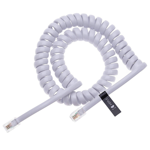 <span class=keywords><strong>Cable</strong></span> Telefónico RJ9 Cat3 ADSL 4P4C en Espiral, Negro y Blanco - Product Image 5
