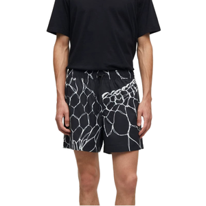 Pantalones Cortos de Marca de Moda, Tejidos, de Cintura Media, Casuales, de Poliéster/Algodón, Resistentes, Lisos, para Hombre, Primavera Verano, Estilo Americano, Cintura Elástica Sencilla - Product Image 1