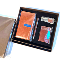 Nuevas ideas de productos 2024 Promoción Impresión personalizada Premium Pu Funda de cuero Cuaderno A5 Diario Bloc de notas Juego de regalo