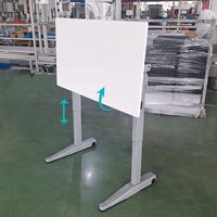 Bureau debout ergonomique au design moderne, réglable en hauteur pneumatiquement, avec cadre en acier, plateau inclinable, écologique, mobile et facile à installer pour le bureau
