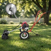 Desbrozadora de Empuje Manual de Gran Potencia de 4 Tiempos y 1600W con Dos Ruedas