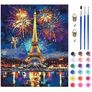 Peinture par numéros DIY Paysages de la Tour Eiffel Kit de peinture sur <span class=keywords><strong>toile</strong></span> faite <span class=keywords><strong>à</strong></span> la main <span class=keywords><strong>D</strong></span>écoration murale moderne - Product Image 6