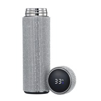 Nouveau gobelet scintillant isolé sous vide en acier inoxydable bouteille en strass diamant bouteille d'eau en diamant bling de fête